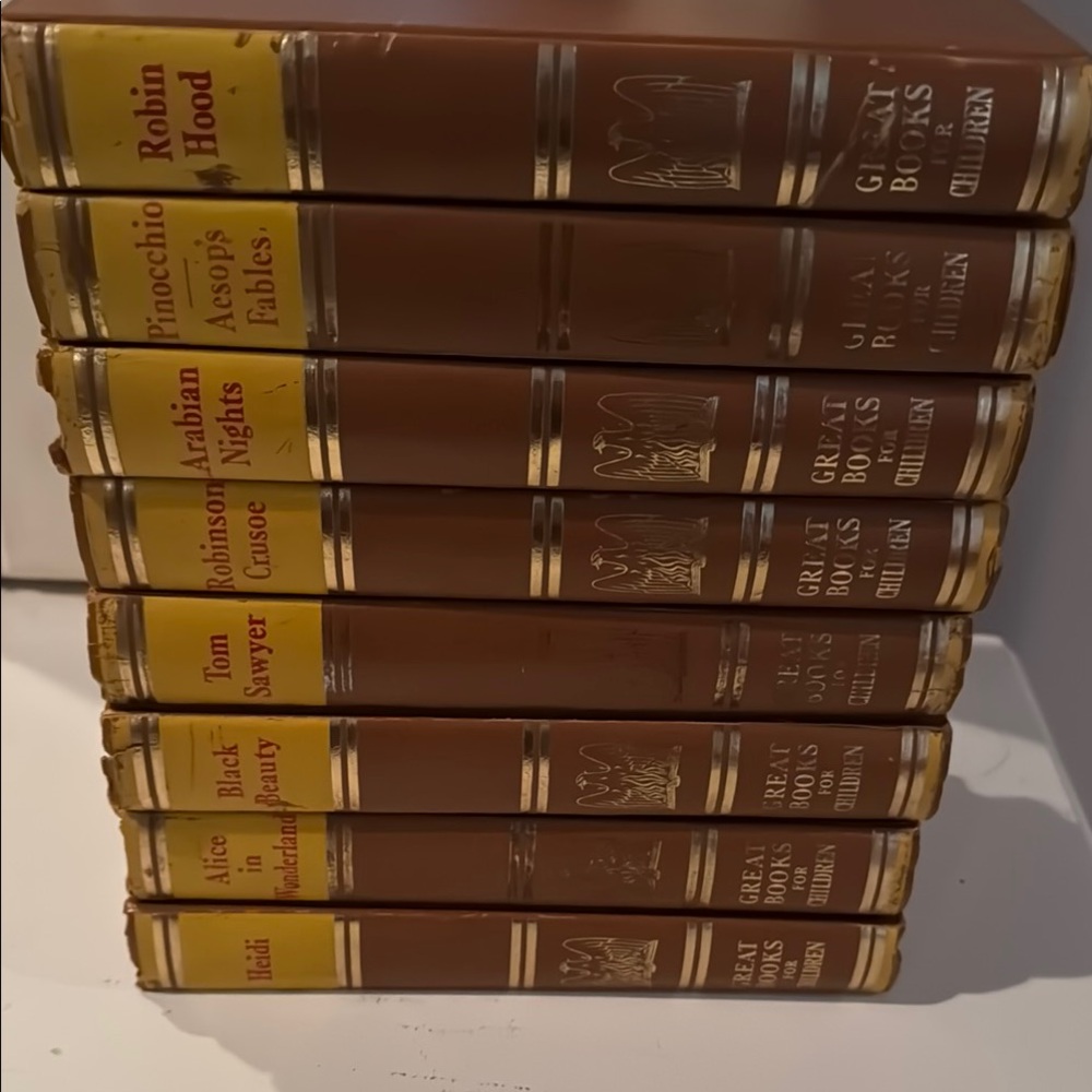 Vintage Brown and Gold Book Set